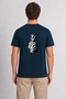 Geometric Pineapple Graphic T-Shirt - Navy Blue - 2