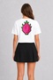 Unisex Brave Dragon Fruit Back Print T-Shirt - White