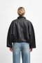 New Women's Buckled Oversized Leather Jacket – Zippered Vintage Biker Coat - 4