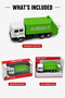 Die-Cast Sanitation Truck Toy for Kids Ages 3+ – Green & White Garbage Recycling Truck with Pull-Back Action, Sound, Rolling Wheels & Display Box - 5