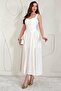 Beige Flared Dress with Chest Straps - 4