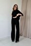 Black Modal Blouse and Pants Set - 3