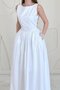 White Waist Gathered Long Dress - 2