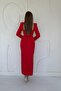 Red Pearl Padded Dress - 4