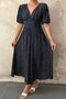 Navy Blue Polka Dot Gipeli Dress - 3