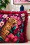 Rectangular Fringed Cushion Cover 50*30 cm - Pink Leopard - 2