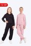 2-Piece Girls' Striped Detailed Cargo Pocket Hooded 4-Piece Tracksuit Set