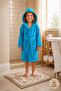 Children's Bathrobe Turquoise - Plain - 6-8 Years Old 100% Cotton