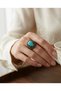 Bronze Women's Ring Authentic Copper Jewelry Margazite Worked Turquoise Stone Ottaman Style Adjustable Vintage