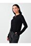 Black Crew Neck Long Sleeve Knitwear Cardigan - 2
