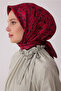 Burgundy Ethnic Pattern 100% Twill Silk Scarf 4422-86 - 2