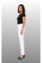 Women's Belted White, Navy Blue, Black Alpaca Fabric Doctor Nurse Medical Single Bottom Trousers - 4