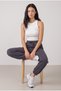 Women's High Waist Elastic Waist Lace-Up Pocketed Elastic Cuffs Baggy Jogger Sweatpants Po-3051 - 5