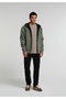 Regular Fit Hooded Plain Men's Green Sweatshirt - 3