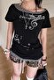 Black Melodi Anthracite Y2K Short Sleeve Crop with Inner Body - 2