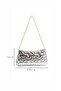 Star Patterned Chain Strap Portfolio Handbag and Shoulder Bag Lined Clutch Bag - 6