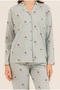Women'S, Long Sleeve, Striped, Shirt Pajama Set (with Socks as a Gift) - 4