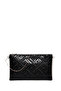 Women's Black Chain Strap Patterned Patent Leather Portfolio Bag Wb570002Sr - 6