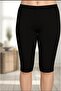 Women's Black Jacquard Below-The-Knee Capri Underwear Bermuda