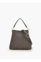Monogram Print Tote Bag with Detachable Strap