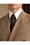 Slim Fit Men's Pointed Collar Double Breasted Jacket Pants Suit Khaki T20139-06 - 2