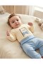 Baby Boy Set with Bow Tie and Teddy Bear Embroidery, 2-Piece Sweatshirt Set for 3-6-9-12 Months - 2