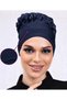 Non-Slip Ruffled Silicone Seamless Non-Slip Underwear Women's Hijab Tie-On Underwear Navy Blue