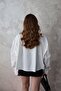 White Striped Garnished Oversized Shirt - 5