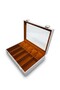 Faux Leather Velvet Interior Structured Watch Glasses Organizer - 5