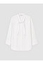 White Scarf Collar Women's Shirt Tunic - 7