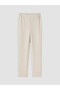 Özmarka New Season Beige Women's Trousers with Elastic Waist - 5