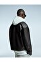 Brshk Model Relaxed Fit Four Seasons Viral Men's Leather Jacket Coat - 2