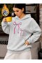 Ribbon Printed Oversized Unisex Women'S/Men's Hooded Sweatshirt