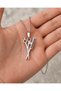 Stainless Steel Minimal Design Zircon Stone Hairdresser Scissors Comb Pendant - 3