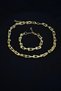 Gold Color Women's Thick Chain Jewelry Set Necklace and Bracelet 2Pcs - 2