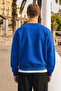 Men's Casual Crew Neck Blue Basic Sweatshirt - 6