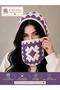 Knitted Balaklava, Motifed Two Color Scarf Beanie, Balaclava