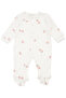 Baby Girl Cream Strawberry Printed Jumpsuit with Booties 0-3 Months - 2
