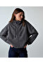 Kumaş mix kapüşonlu sweatshirt