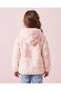 Girls Pink Heart All Over Print Fur Hooded Sweatshirt - 4