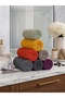 Set of 6 Tasseled Jacquard Avant-Garde Hand & Head Towels |   50X90 cm |   Cotton Ultra Absorbent |   Gift Dowry Box |   Orange - Purple - Water Green - Gray - Mustard - Blue - 3