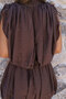 Coffee Chain Gold Belt Detailed Short Dress - 5