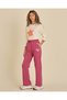 Senior Girls Pink Printed Wide Leg Pants - 2