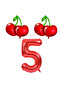 Rönesans Cherry and Red Number Themed Foil Balloon Set Age-5