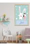 Stars and Rabbit One-Piece Wooden Framed Painting
