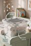 3 Pieces Lockable Lid Toy Storage Box - 16 Lt Kids Room Organizer, Toy Storage Box Gray - 2