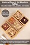 5-Piece Square Bamboo Snack Bowl with Stand - Coffee Side Serving Bowl with Lid Bamboo Bowl Breakfast Serving Bowl - 5