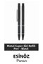 # Kalem Metal Super Gel Refill Pen Blue Black Ink Gel Pen Matte Black Metal Body Fluent Writing Blue Signature and Office Pen Tactical Design Push-Click Metal Blue Black Pen Gift Custom Design