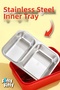 700 ml Stainless Steel Two Compartment Bento Lunch Box New Generation Lunch Box with Metal Spoon Gift 7155 - 5