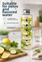 Mien 1000 ml Glass Flask H2O Motivational Water Bottle with Time Marker Transparent Glass Water Bottle with Gray Lid - 7